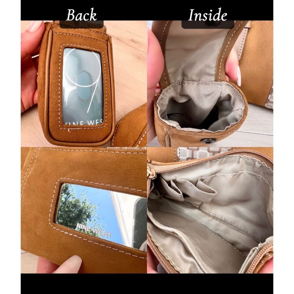 Nine West Y2K Monogram Collection Small Signs 3-Piece Set Light Brown Faux Suede - Picture 15 of 16